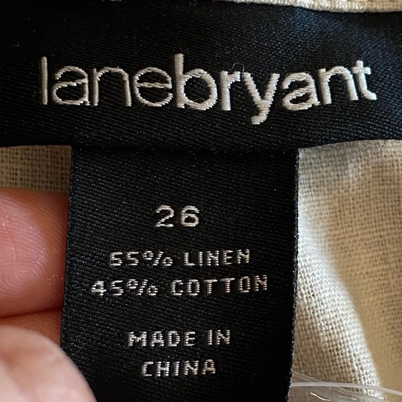 Lane Bryant Linen SZ 26 Totally Cropped Pants Cargo Pockets NEW - Picture 14 of 15